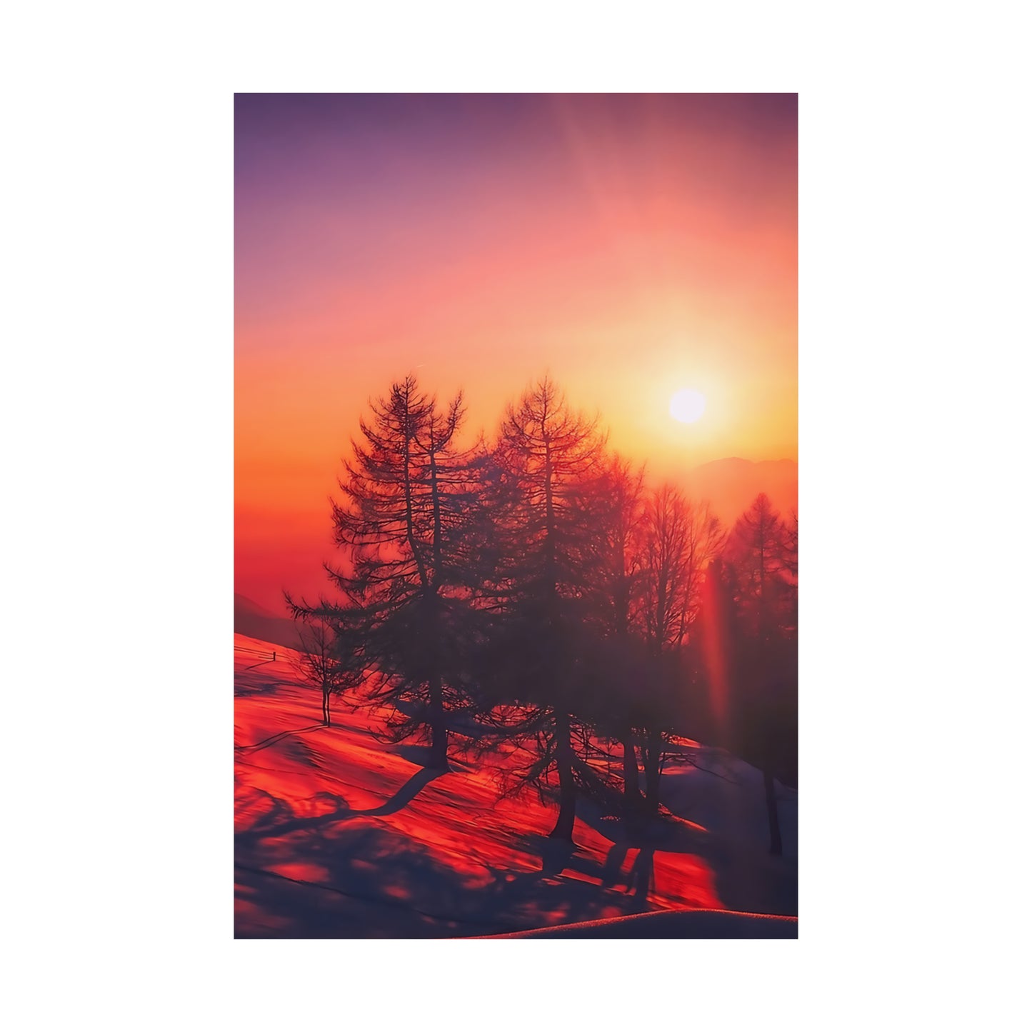 Red Sun Snowscape