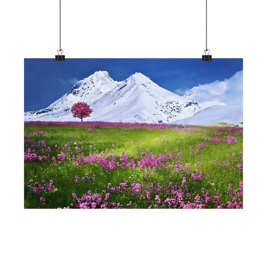 Snowy Peaks & Floral Dreams